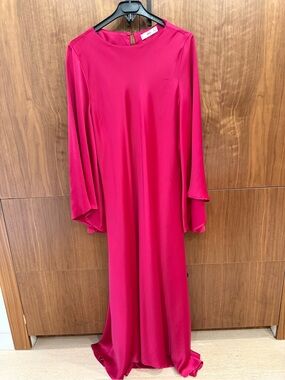 MANGO Fuchsia Pink Maxi Dress Bell Sleeves XL/US 10